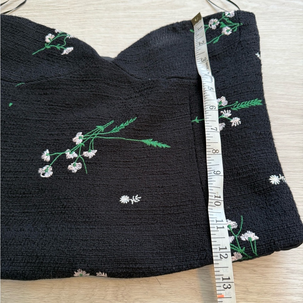 Zara Floral Embroidered Corset Top in Black - Picture 7 of 14